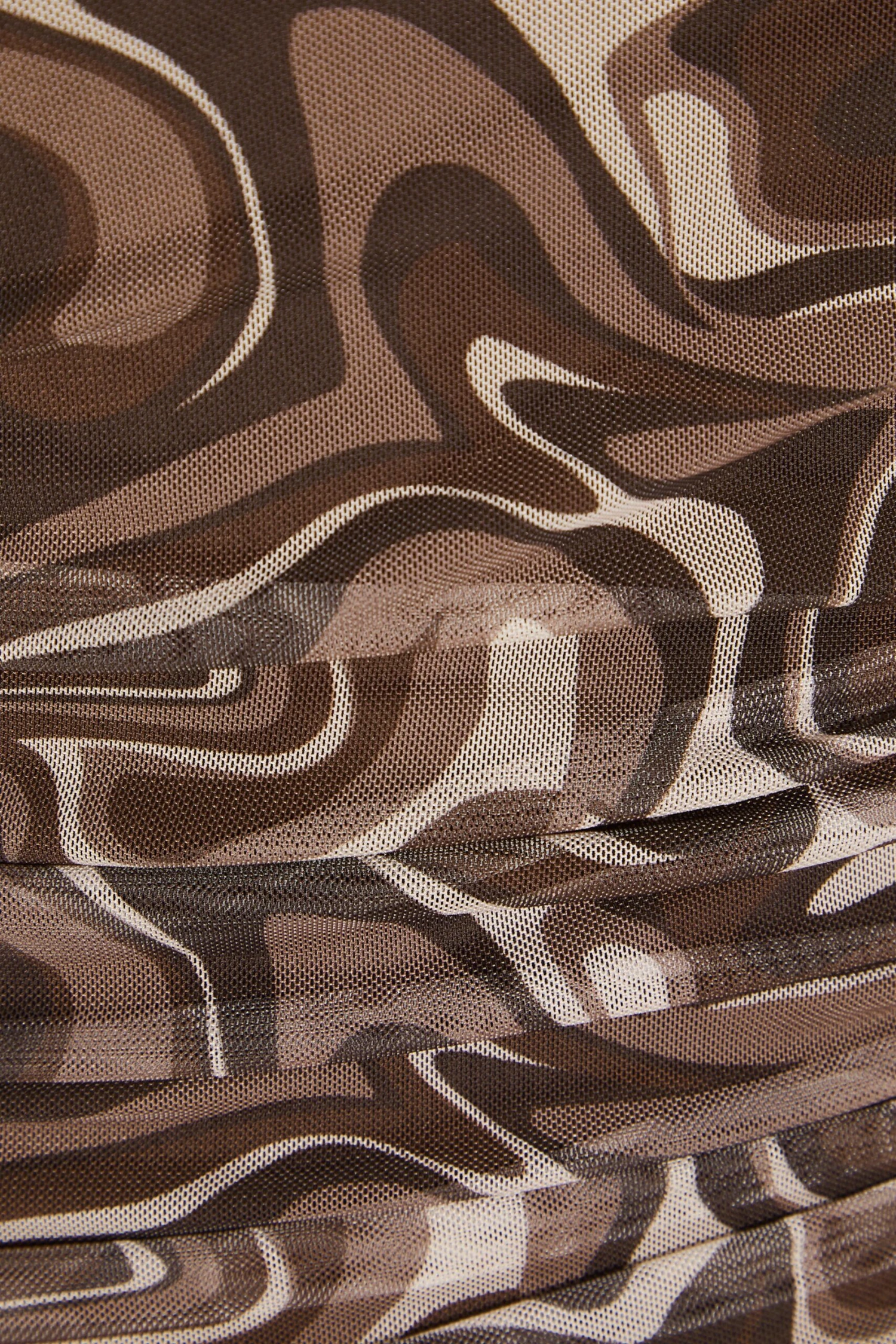 Brown Marble Print Mesh Bodycon Midi Dress 8 Brown Marble Print Mesh Bodycon Midi Dress - Image 6