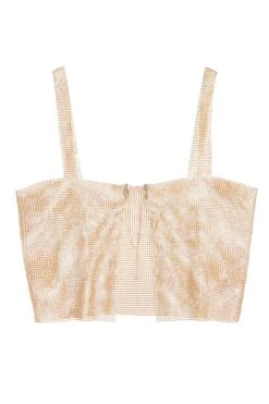 Gold Diamante Chain Crop Top 12 Gold Diamante Chain Crop Top -Chic Summer Shop 00100036043 ZB