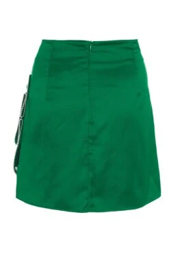 Green Satin Bow Mini Skirt -Chic Summer Shop 00100036176 ZB
