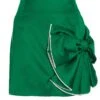 Green Satin Bow Mini Skirt 2 Green Satin Bow Mini Skirt -Chic Summer Shop 00100036176 ZM