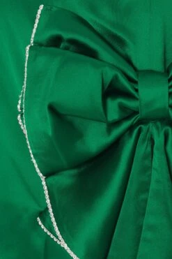 Green Satin Bow Mini Skirt -Chic Summer Shop 00100036176 ZS