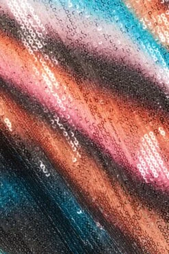 Multicoloured Sequin Marble Knot Crop Top -Chic Summer Shop 00100036200 ZS