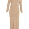 Camel Ribbed Knit Bodycon Midi Dress 1 Camel Ribbed Knit Bodycon Midi Dress -Chic Summer Shop 00100036206 ZM