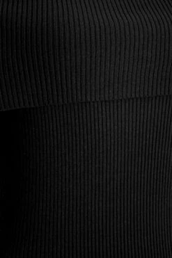 Black Ribbed Knit Bodycon Midi Dress 13 Black Ribbed Knit Bodycon Midi Dress -Chic Summer Shop 00100036207 ZS