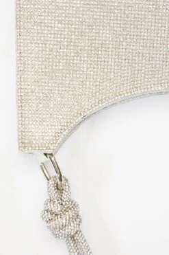 Silver Diamante Knot Shoulder Bag -Chic Summer Shop 00100036249 ZS