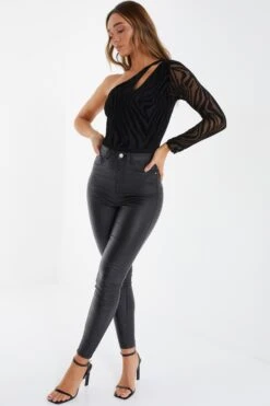 Black Zebra Print Mesh Bodysuit 11 Black Zebra Print Mesh Bodysuit -Chic Summer Shop 00100036450 XS