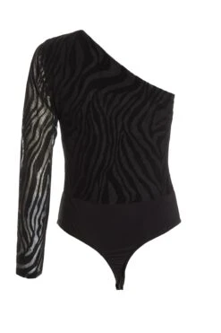 Black Zebra Print Mesh Bodysuit 12 Black Zebra Print Mesh Bodysuit -Chic Summer Shop 00100036450 ZB