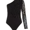 Black Zebra Print Mesh Bodysuit -Chic Summer Shop 00100036450 ZM
