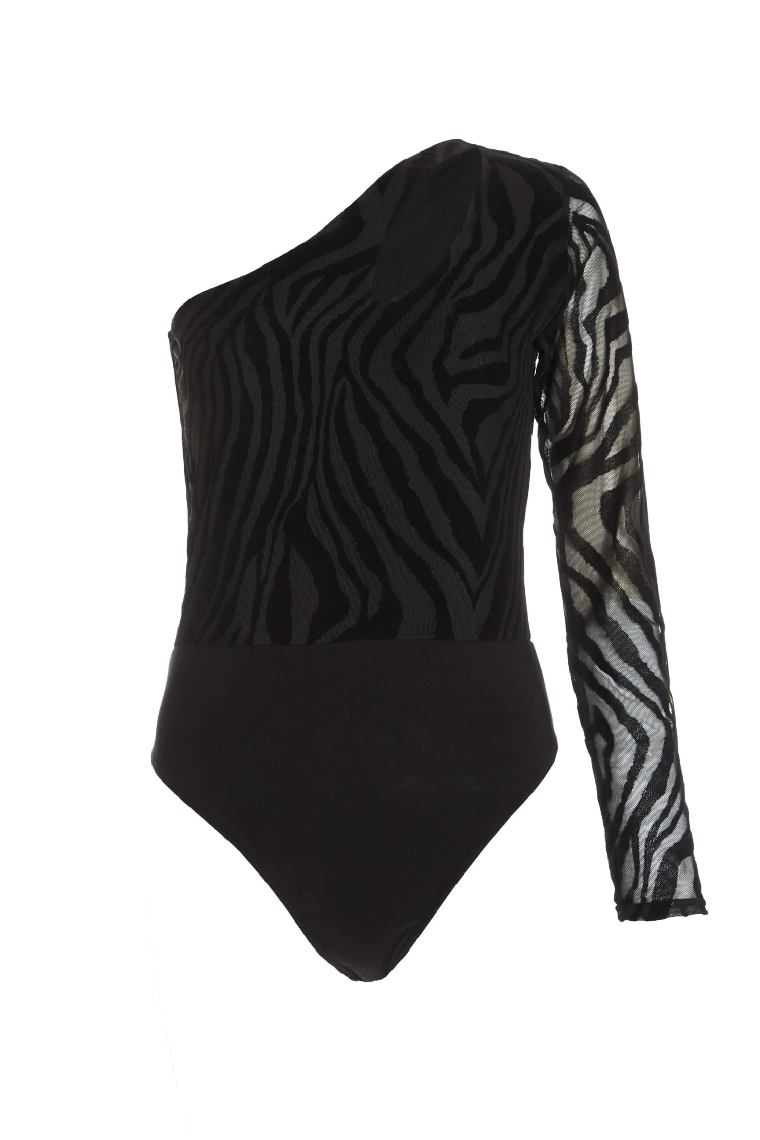 Black Zebra Print Mesh Bodysuit 3 Black Zebra Print Mesh Bodysuit