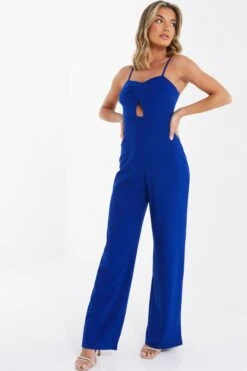 Royal Blue Cut Out Palazzo Jumpsuit 11 Royal Blue Cut Out Palazzo Jumpsuit -Chic Summer Shop 00100036456 XS