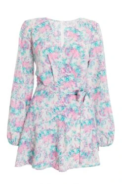 Pink Smudge Print Playsuit