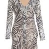 Stone Zebra Print Mesh Mini Dress 2 Stone Zebra Print Mesh Mini Dress -Chic Summer Shop 00100036486 ZM