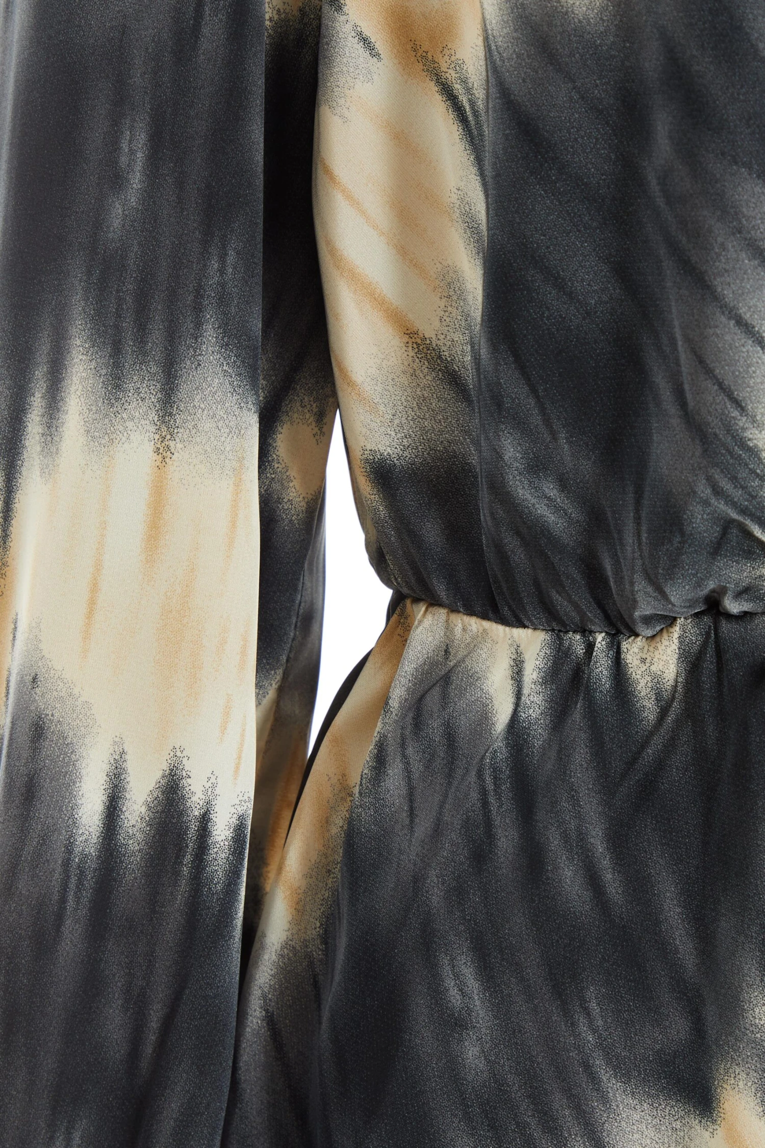 Champagne Satin Marble Print Peplum Top 8 Champagne Satin Marble Print Peplum Top - Image 6