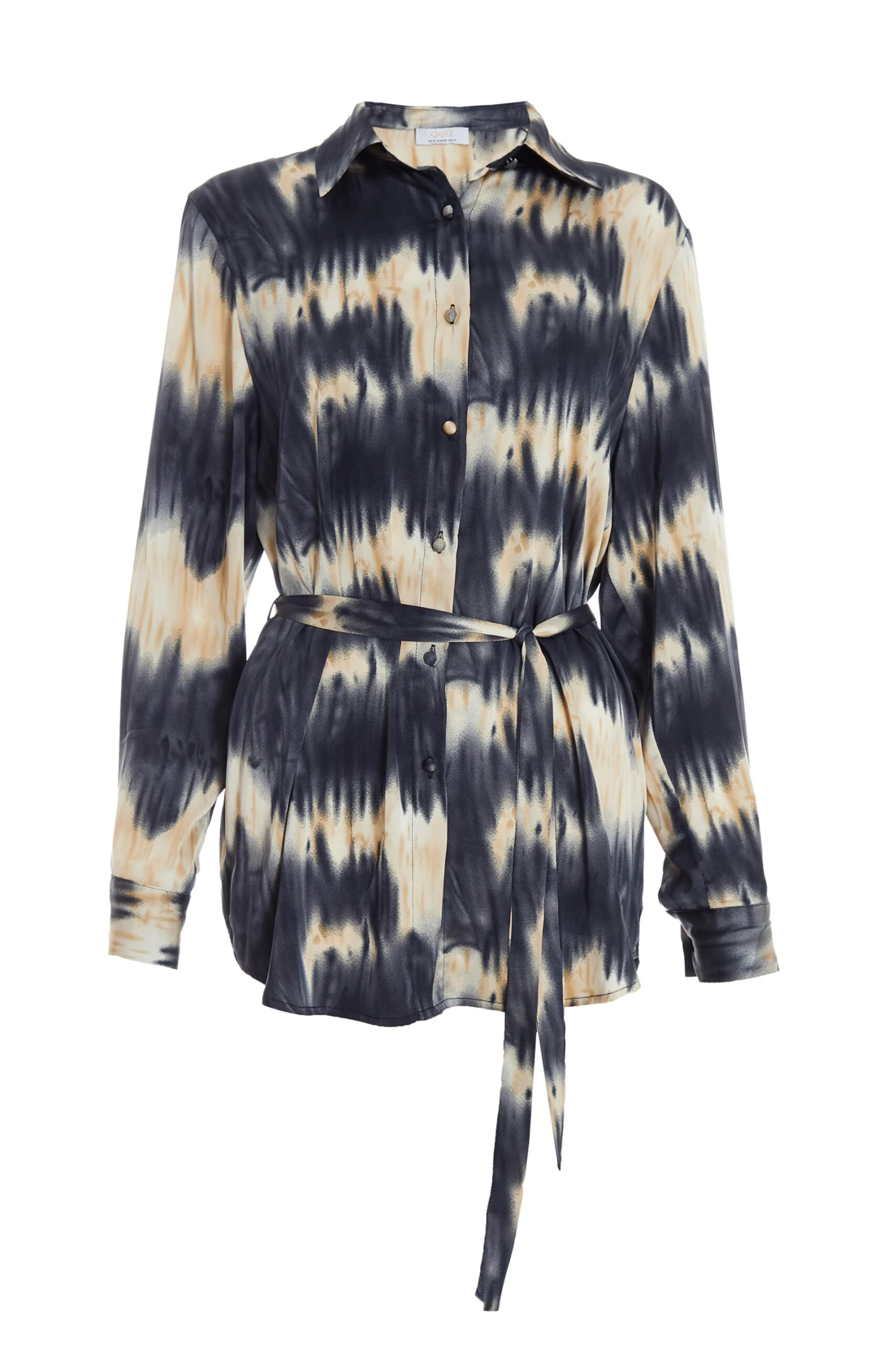 Champagne Satin Marble Print Blouse 3 Champagne Satin Marble Print Blouse