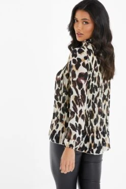 Stone Animal Print Chiffon Blouse 10 Stone Animal Print Chiffon Blouse -Chic Summer Shop 00100036681 XB