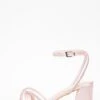 Pink Satin Diamante Block Heeled Sandals -Chic Summer Shop 00100036705 ZM
