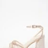 Champagne Satin Diamante Block Heeled Sandals -Chic Summer Shop 00100036709 ZM