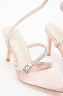 Pink Satin Diamante Trim Courts 10 Pink Satin Diamante Trim Courts -Chic Summer Shop 00100036711 ZB
