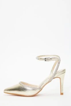 Gold Diamante Court Heels