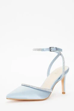 Blue Satin Diamante Trim Courts -Chic Summer Shop 00100036717 XB