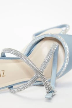 Blue Satin Diamante Trim Courts -Chic Summer Shop 00100036717 ZB