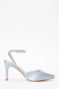 Blue Satin Diamante Trim Courts -Chic Summer Shop 00100036717 ZS