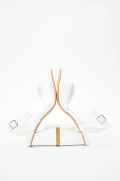 Bridal White Satin Twist Block Heeled Sandals 11 Bridal White Satin Twist Block Heeled Sandals -Chic Summer Shop 00100036738 XS