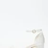 Bridal White Satin Low Heeled Sandals -Chic Summer Shop 00100036740 ZM