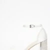 Bridal Silver Diamante Block Heel Sandals