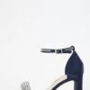 Navy Satin Diamante Heeled Sandals