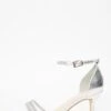 Silver Foil Diamante Mesh Low Heels -Chic Summer Shop 00100036752 ZM