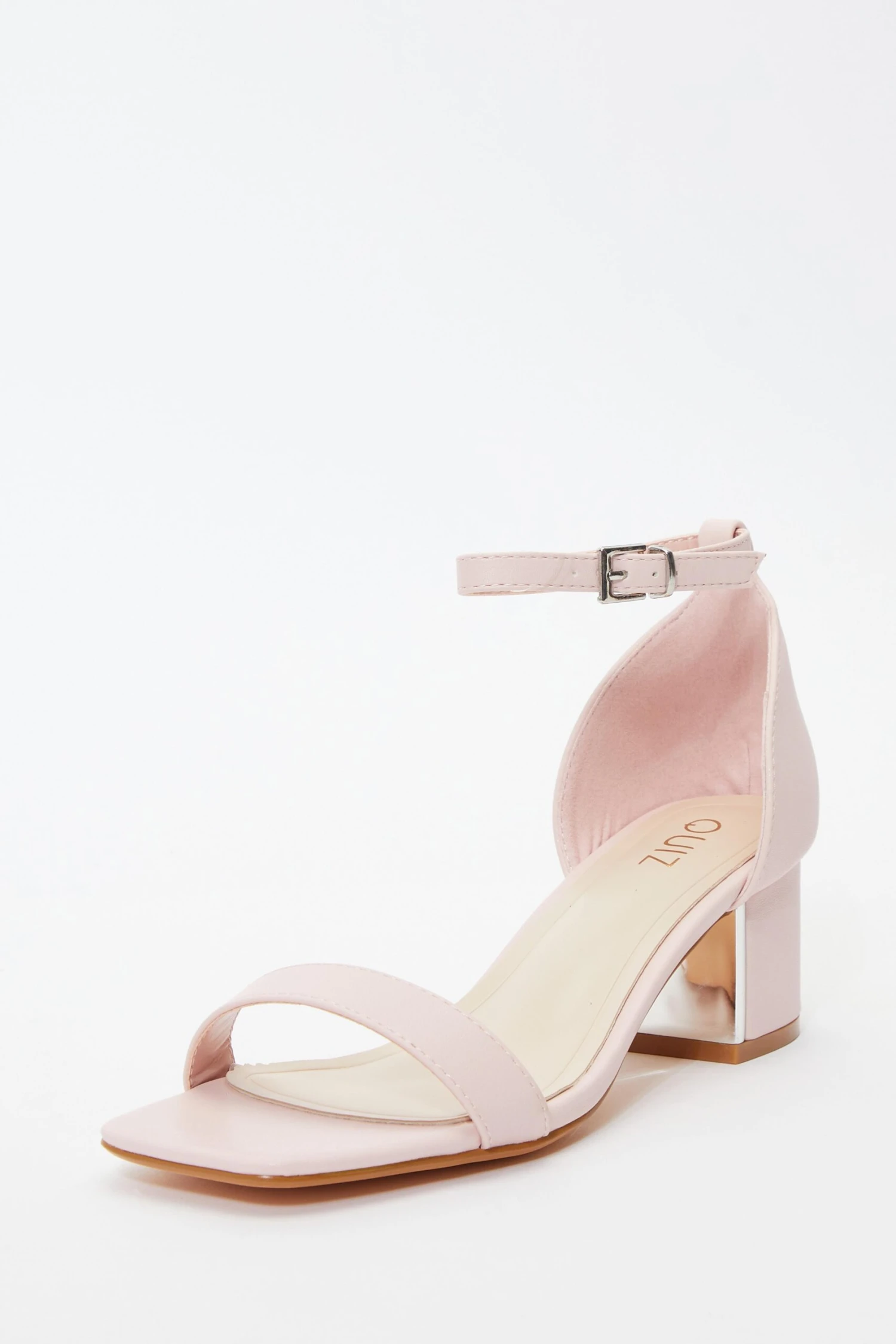 Pink Faux Leather Low Heeled Sandals 5 Pink Faux Leather Low Heeled Sandals - Image 3