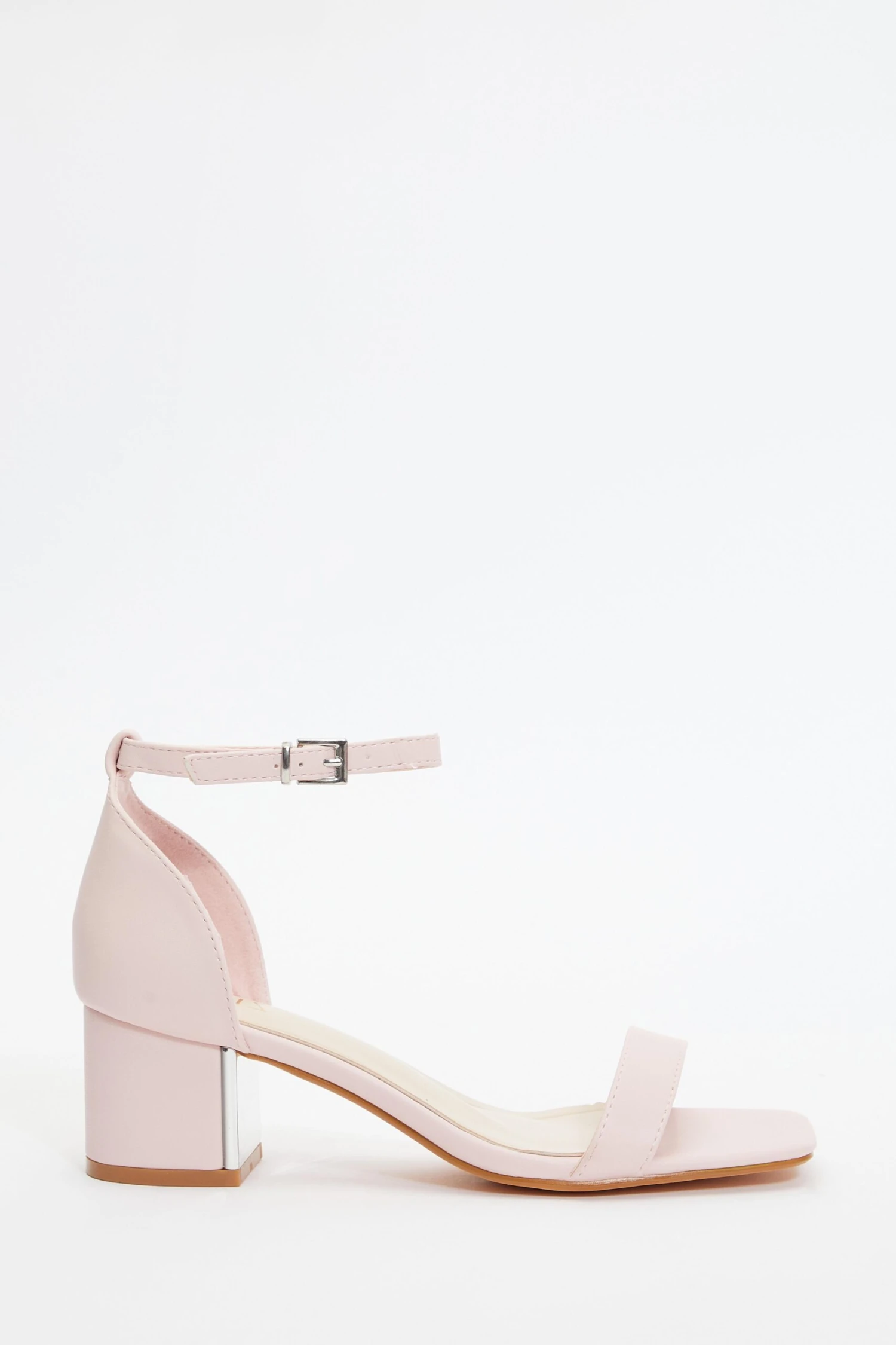 Pink Faux Leather Low Heeled Sandals 4 Pink Faux Leather Low Heeled Sandals - Image 2