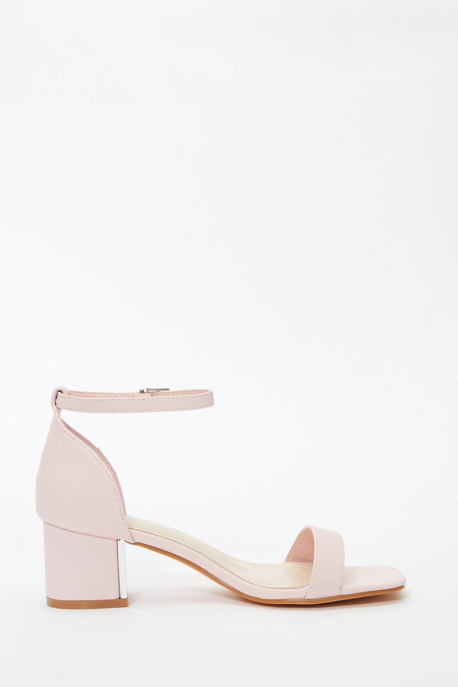 Pink Faux Leather Low Heeled Sandals 8 Pink Faux Leather Low Heeled Sandals - Image 6