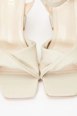 Nude Twist Front Block Heeled Sandals -Chic Summer Shop 00100036767 ZB