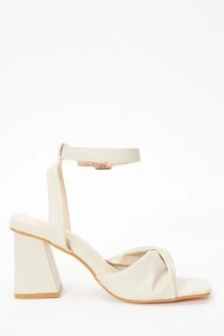 Nude Twist Front Block Heeled Sandals -Chic Summer Shop 00100036767 ZS