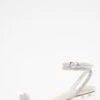Silver Diamante Clear Low Heeled Sandals 1 Silver Diamante Clear Low Heeled Sandals -Chic Summer Shop 00100036775 ZM