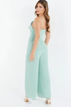 Mint Chiffon Frill Jumpsuit -Chic Summer Shop 00100036836 XB