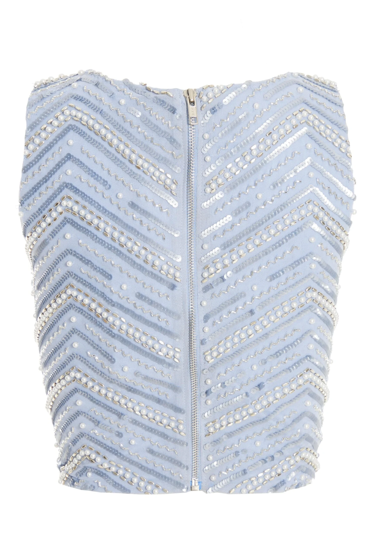 Blue Beaded Crop Top 7 Blue Beaded Crop Top - Image 5