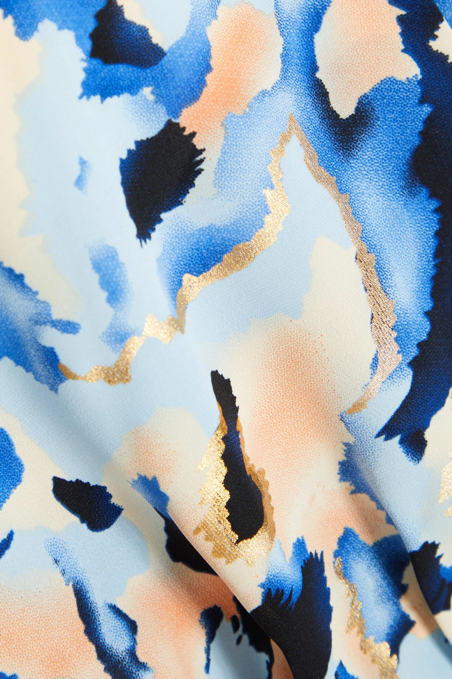 Blue Smudge Print Peplum Top 8 Blue Smudge Print Peplum Top - Image 6