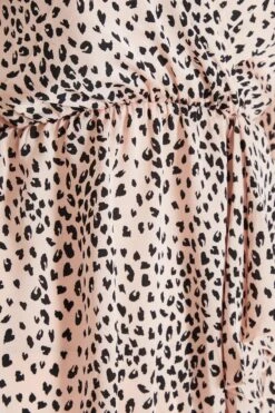 Pink Satin Animal Print Peplum Top -Chic Summer Shop 00100036870 ZS