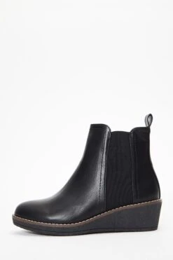 Black Wedge Ankle Boots