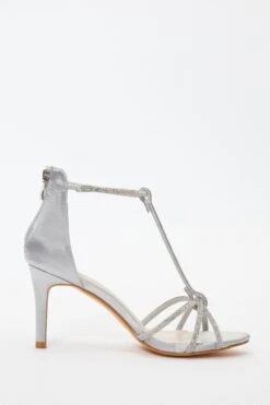 Grey Satin Diamante T-Bar Heeled Sandals 13 Grey Satin Diamante T-Bar Heeled Sandals -Chic Summer Shop 00100036979 ZS