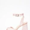 Pink Satin Block Heel Sandals -Chic Summer Shop 00100036981 ZM