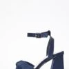 Navy Satin Block Heel Sandals -Chic Summer Shop 00100036982 ZM