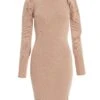 Stone Knitted Puff Sleeve Dress -Chic Summer Shop 00100036995 ZM