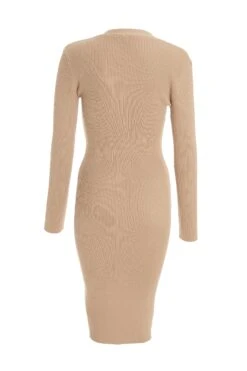 Stone Knitted Button Midi Dress -Chic Summer Shop 00100036996 ZB