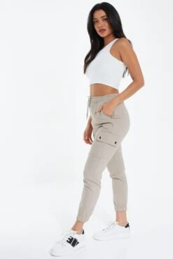 Stone Tie Cargo Trousers -Chic Summer Shop 00100037021 XS
