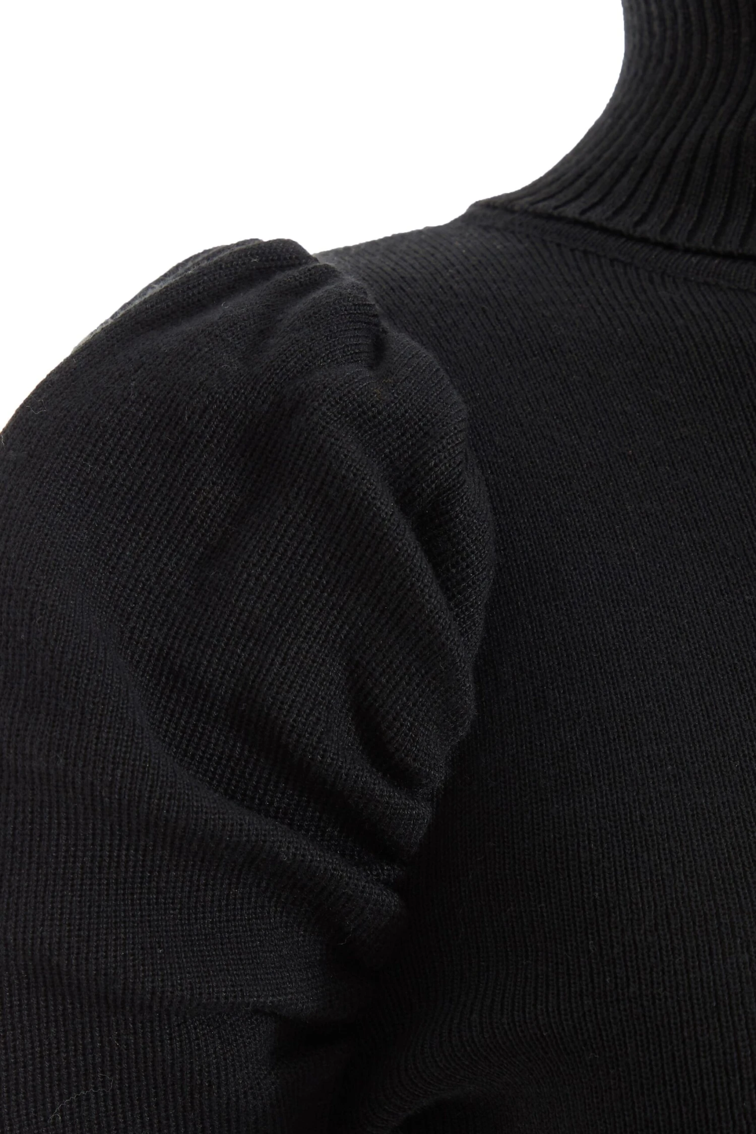 Black Knitted Puff Sleeve Dress 8 Black Knitted Puff Sleeve Dress - Image 6