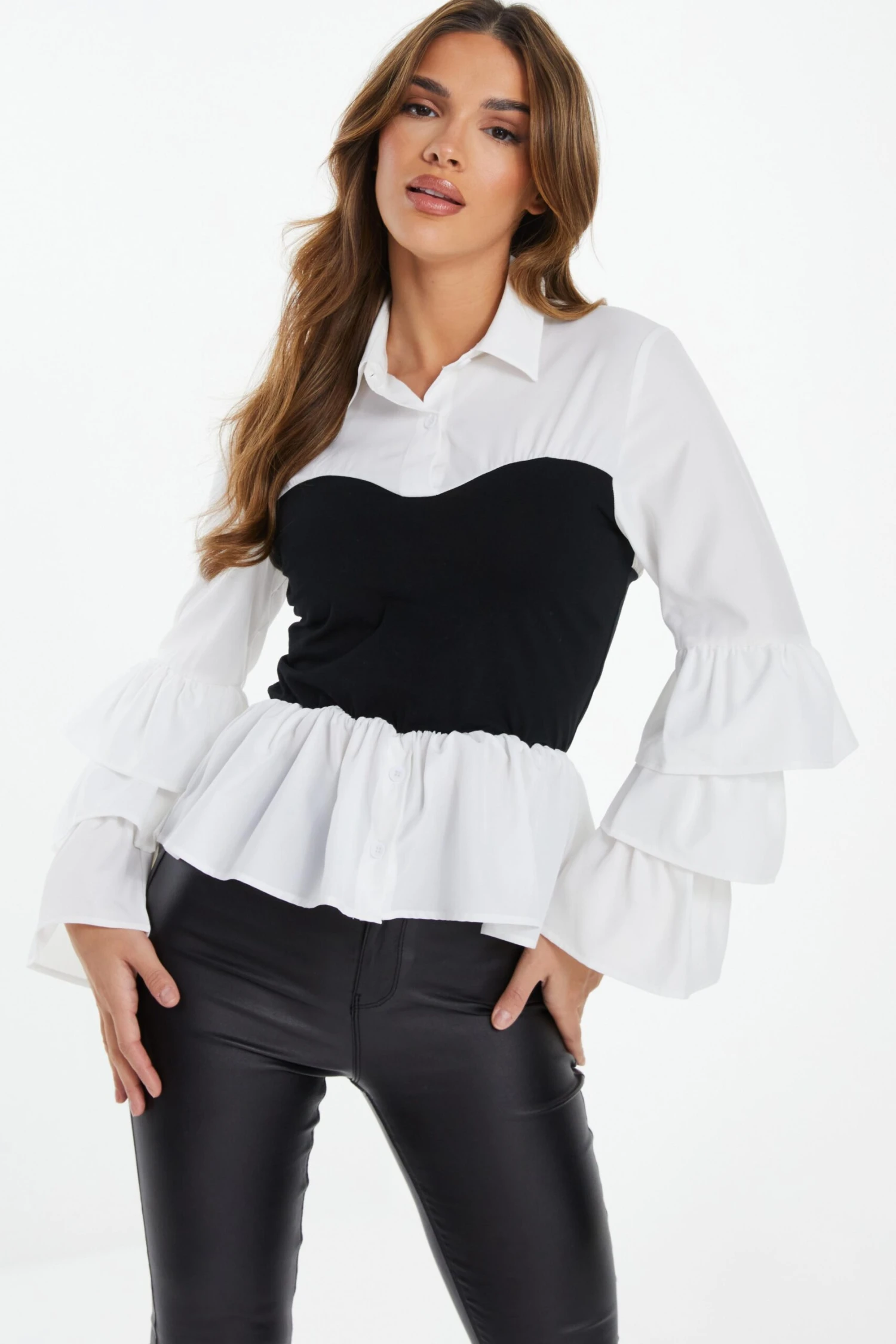 White Corcet Style Frill Shirt 4 White Corcet Style Frill Shirt - Image 2
